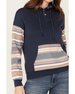 RANK 45 Women's Stripe Contrast Hooded Pullover -Deals Wild Cowgirl Style Store 2000374967 410 P3