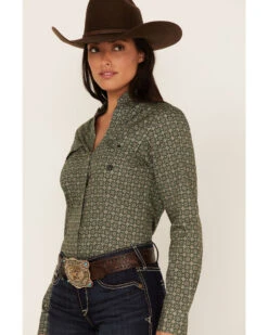 Roper Women's Medallion Print Long Sleeve Snap Western Shirt -Deals Wild Cowgirl Style Store 2000378230 300 P2