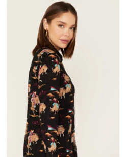 ROPER Karman Women's Retro Rodeo Print Shirt Dress 9 ROPER Karman Women's Retro Rodeo Print Shirt Dress -Deals Wild Cowgirl Style Store 2000378236 001 P2