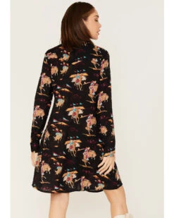 ROPER Karman Women's Retro Rodeo Print Shirt Dress 7 ROPER Karman Women's Retro Rodeo Print Shirt Dress -Deals Wild Cowgirl Style Store 2000378236 001 P4