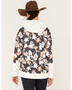 Hooey Women's Contrast Floral Print Hoodie -Deals Wild Cowgirl Style Store 2000378785 001 P4