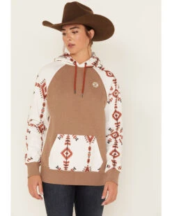 Hooey Women's Southwestern Print Contrast Hoodie -Deals Wild Cowgirl Style Store 2000378786 110 P1