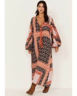 Jen's Pirate Booty Women's Roma La Perouse Floral Patchwork Print Maxi Dress -Deals Wild Cowgirl Style Store 2000379666 001 P1