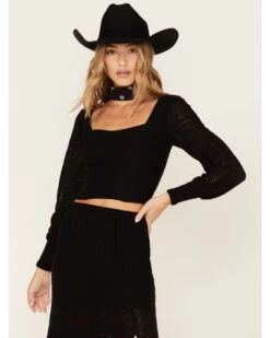 Idyllwind Women's Dallas Smocked Lace Crop Top -Deals Wild Cowgirl Style Store 2000380684 001 P1