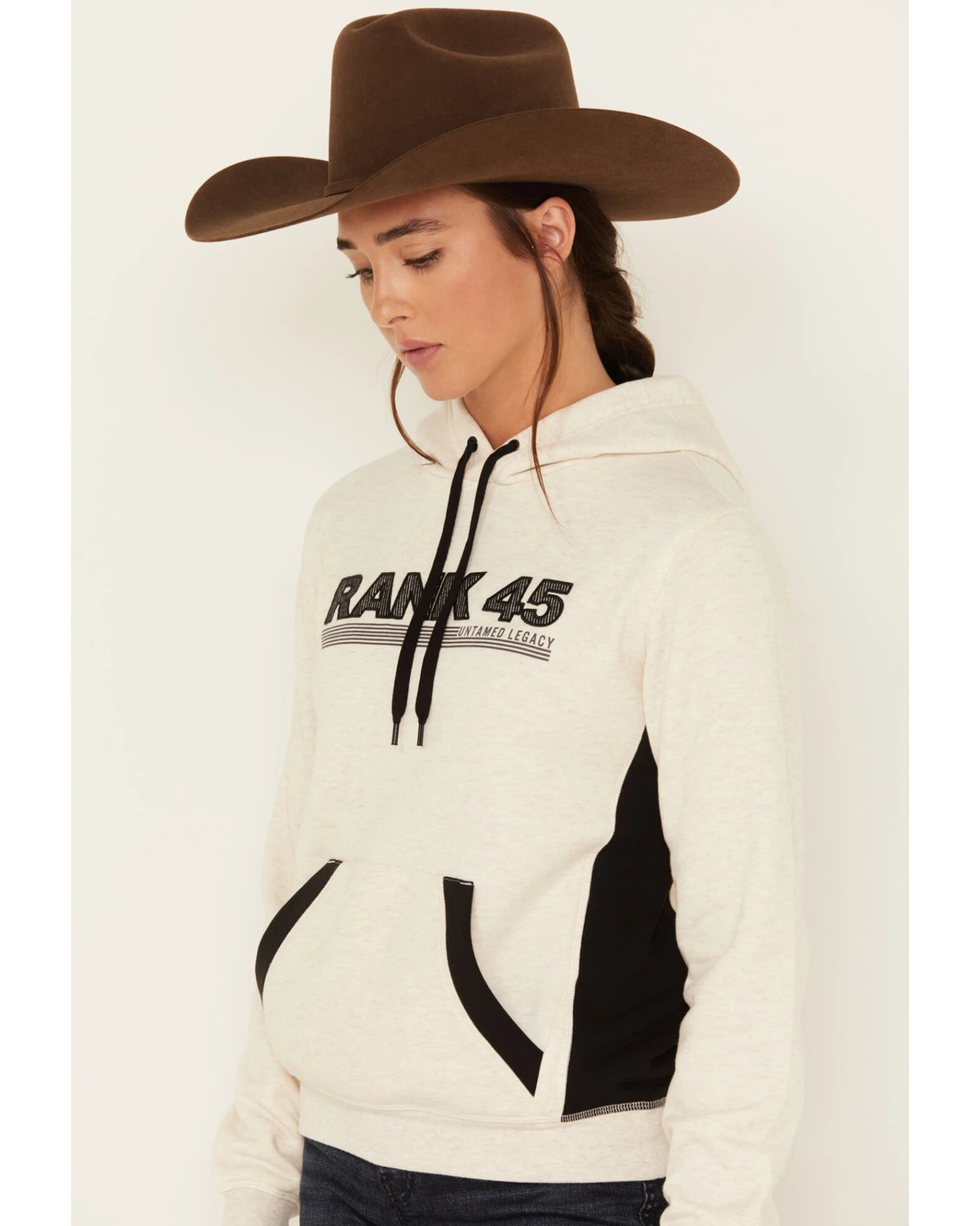 RANK 45 Women's Logo Embroidered Graphic Contrast Hoodie 4 RANK 45 Women's Logo Embroidered Graphic Contrast Hoodie - Image 2