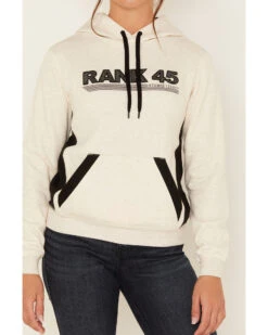 RANK 45 Women's Logo Embroidered Graphic Contrast Hoodie