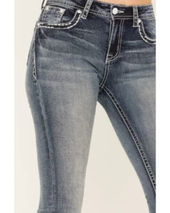 Grace In LA Women's Medium Wash Mid Rise Steerhead Pocket Bootcut Jeans -Deals Wild Cowgirl Style Store 2000381749 400 P4