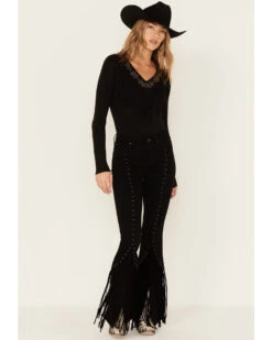 Idyllwind Women's Fringe & Embellished High Risin' Stretch Flare Jeans -Deals Wild Cowgirl Style Store 2000382098 001 P1