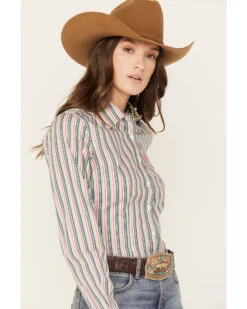 Cinch Women's Striped Long Sleeve Button-Down Western Shirt -Deals Wild Cowgirl Style Store 2000382739 900 P2