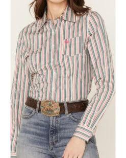 Cinch Women's Striped Long Sleeve Button-Down Western Shirt -Deals Wild Cowgirl Style Store 2000382739 900 P3
