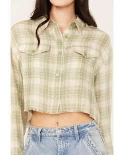 Cleo + Wolf Women's Long Sleeve Cropped Shirt -Deals Wild Cowgirl Style Store 2000382951 300 P3