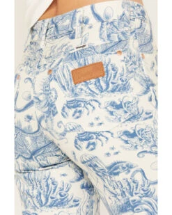 Wrangler Women's High Rise Nautical Print Wanderer Flare Jeans -Deals Wild Cowgirl Style Store 2000383489 900 P4