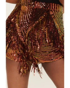 Any Old Iron Women's Sequins And Fringe Shorts -Deals Wild Cowgirl Style Store 2000384064 220 P4