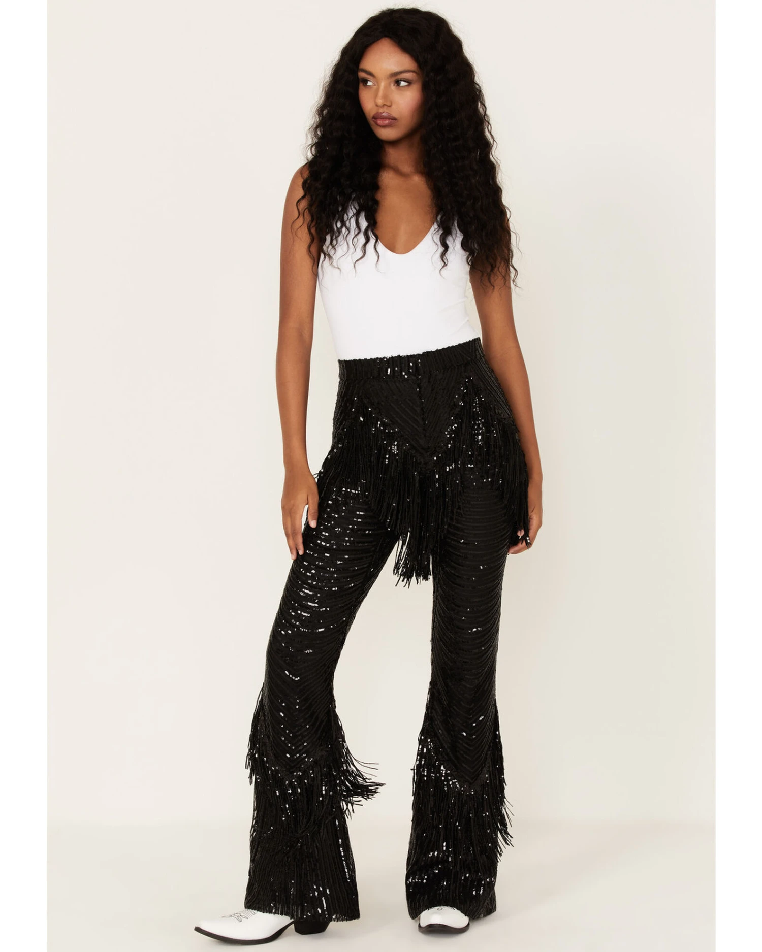 Any Old Iron Women's Beaded Fringe Flare Pants 6 Any Old Iron Women's Beaded Fringe Flare Pants - Image 5