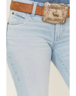 Wrangler Retro Women's Mid Rise Light Wash Mae Wide Leg Trouser Jeans