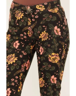 Rock & Roll Denim Women's High Rise Floral Bargain Bell Bottom Jeans