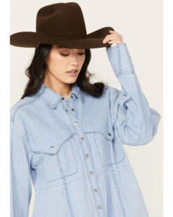 Free People Women's Sammi Denim Mini Dress -Deals Wild Cowgirl Style Store 2000385490 413 P2