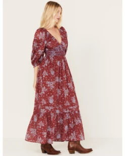 Free People Women's Golden Hour Floral Print Maxi Dress -Deals Wild Cowgirl Style Store 2000385491 646 P2