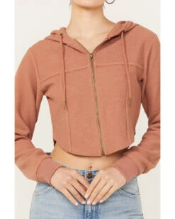 Cleo + Wolf Women's Corset Cropped Hoodie 9 Cleo + Wolf Women's Corset Cropped Hoodie -Deals Wild Cowgirl Style Store 2000386443 281 P3