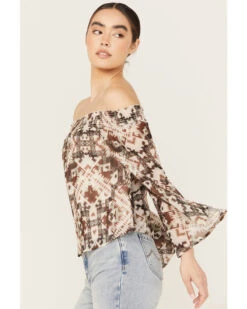 Shyanne Women's Off The Shoulder Chiffon Blouse -Deals Wild Cowgirl Style Store 2000386672 200 P2
