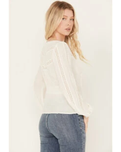Idyllwind Women's Long Sleeve Lace Inset Top -Deals Wild Cowgirl Style Store 2000386705 103 P4