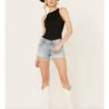 Lucky Brand Women's Light Wash Anchors Away Mid Rise Distressed Shorts -Deals Wild Cowgirl Style Store 2000388113 412 P1