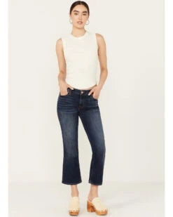 Mia And Moss Women's Spellbound Dark Wash Mid Rise Kick Flare Stretch Jeans -Deals Wild Cowgirl Style Store 2000389047 416 P1