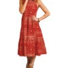 Stetson Women's Bandana Print Sleeveless Midi Dress