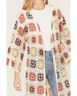 POL Women's Crochet Fringe Long Sleeve Kimono -Deals Wild Cowgirl Style Store 2000393569 900 P3
