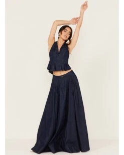 Free People Women's Dark Wash Clean Coastal Denim Set -Deals Wild Cowgirl Style Store 2000395773 416 P2