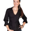 Scully Women's Lace-Up Back 3/4 Length Top -Deals Wild Cowgirl Style Store 658D76 89 P1